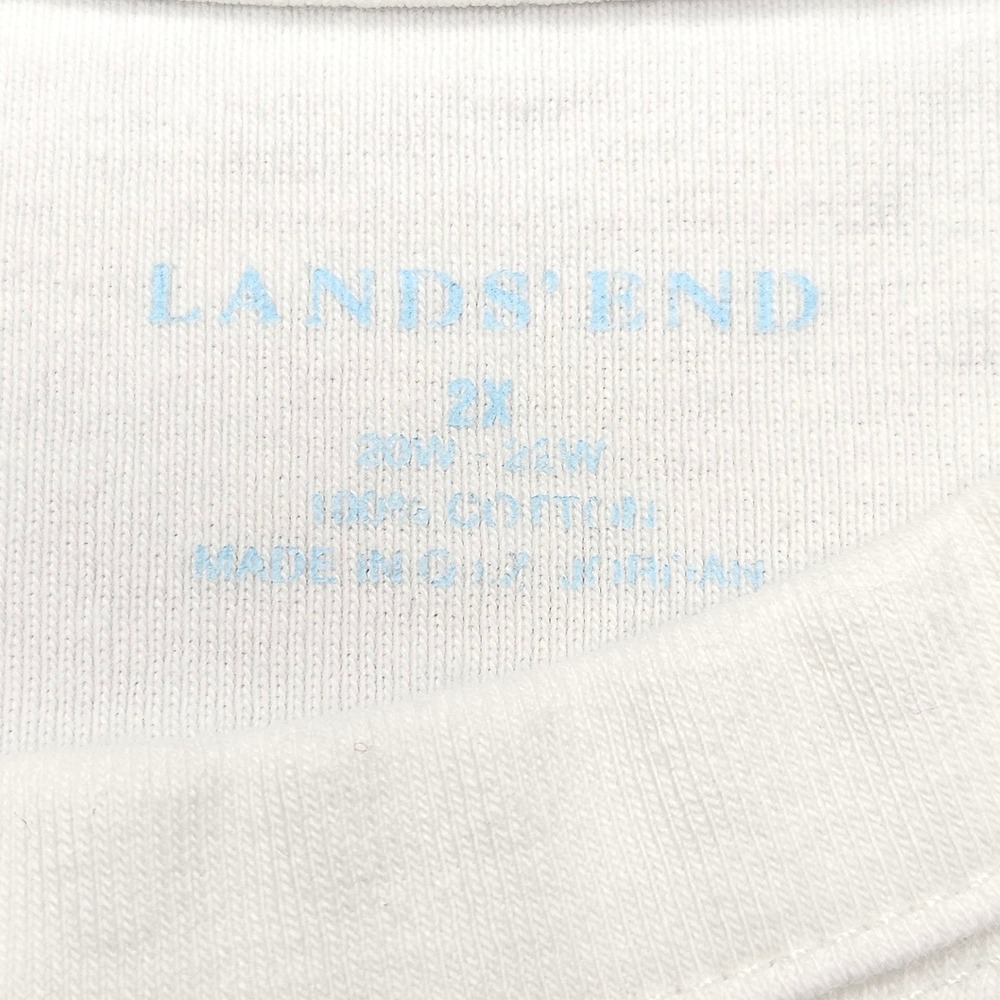 Lands End Long Sleeve T-Shirt Lot Women 2X White Excellent 100% Cotton Crewneck - Picture 3 of 13
